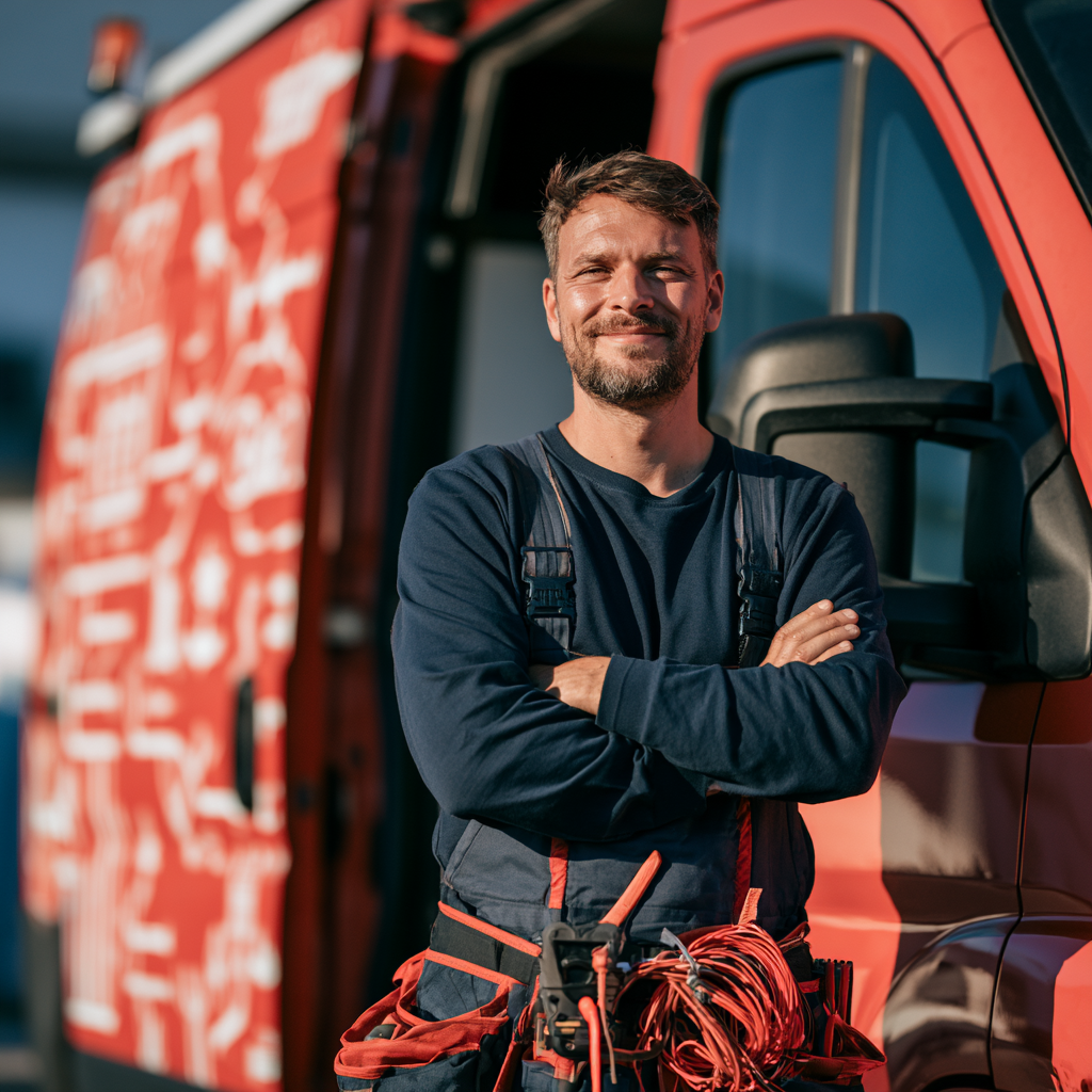 Electrician happy at having received electrical contractor funding